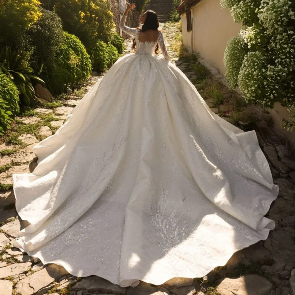 Ravishing Sequins Beaded Bridal Gown