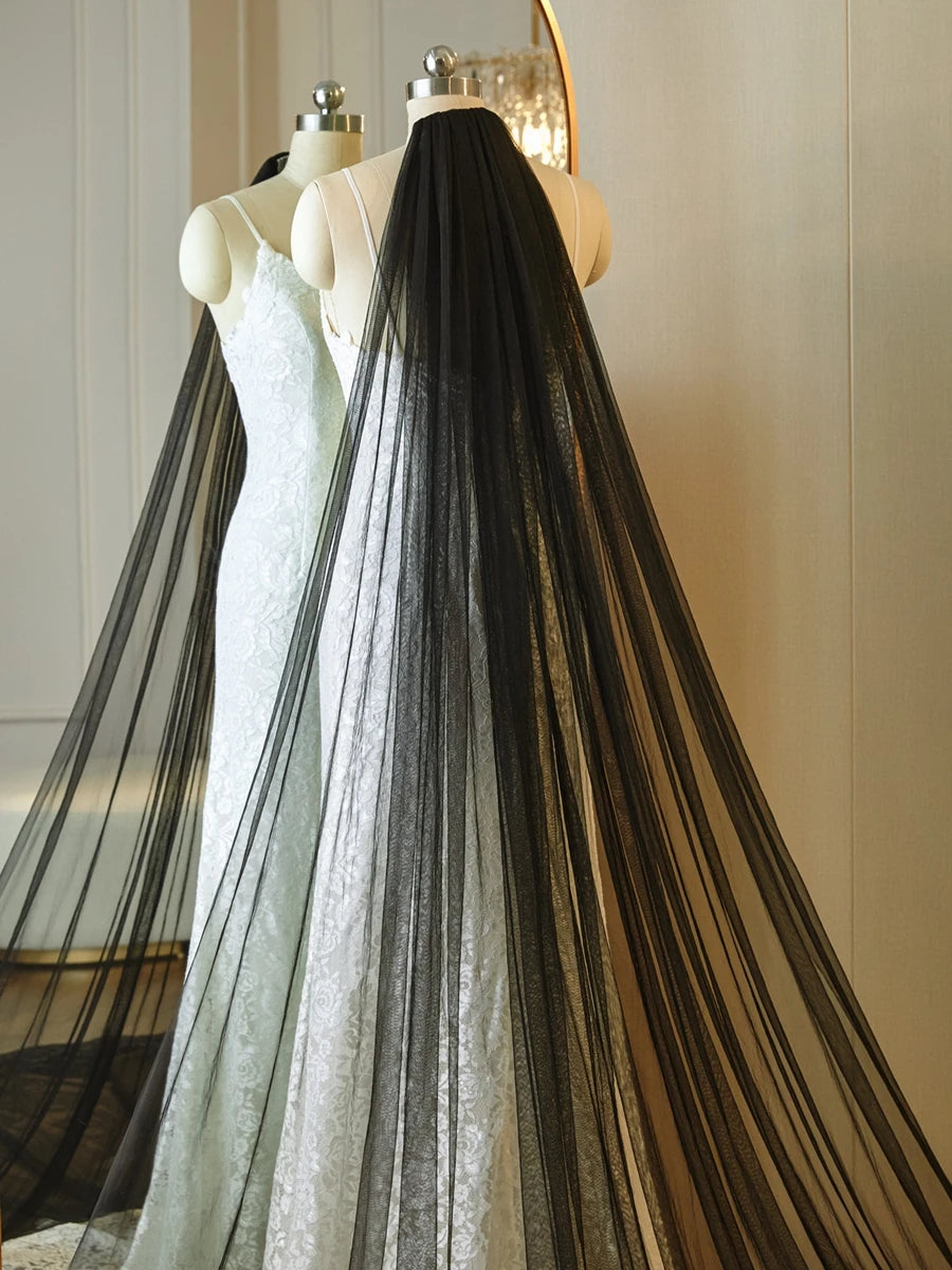 Graceful Lace Appliques Bridal Veil