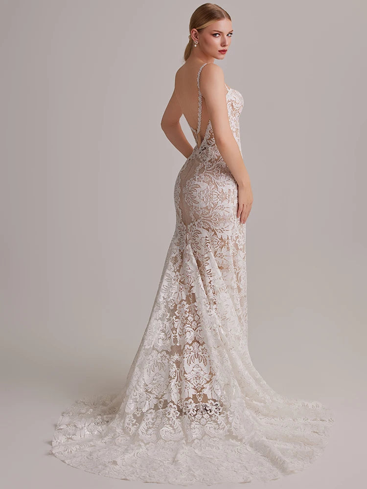 Romantic Heart Flutter Wedding Dress