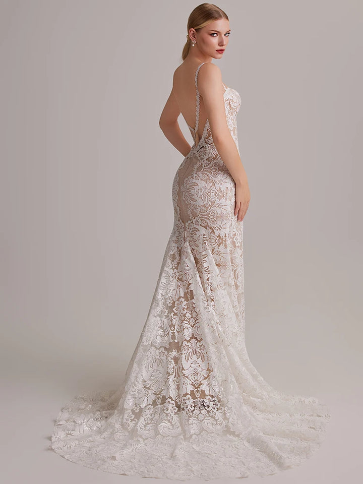 Romantic Heart Flutter Wedding Dress