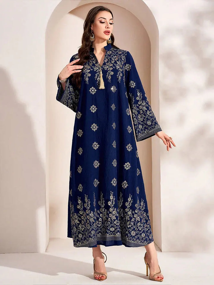 Opulent Embroidered Ankle-Length Gown