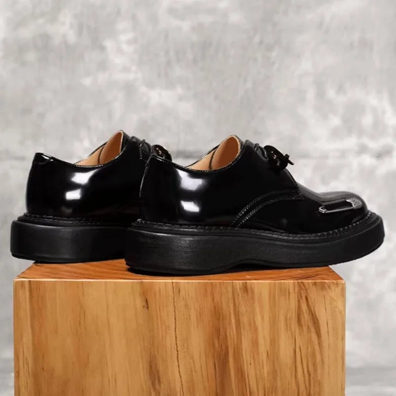 Premium Leather Oxford Thick Sole Shoes