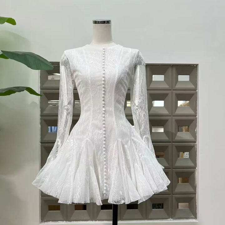 Sweet Flare Sleeves Mini Dress