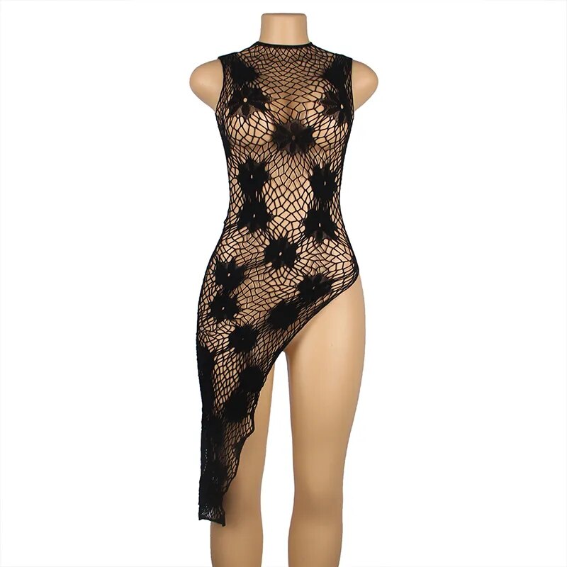Fishnet Cover Up Plus Size Women's Split Dress