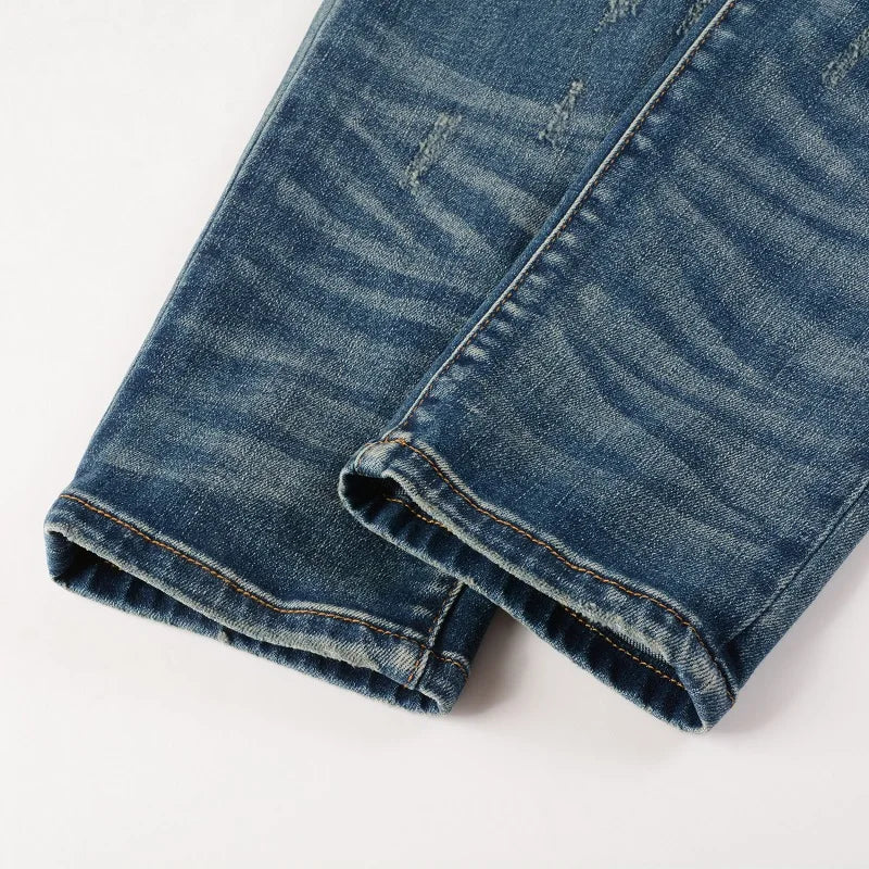 Smart Holes Ripped Denim Jeans Pants