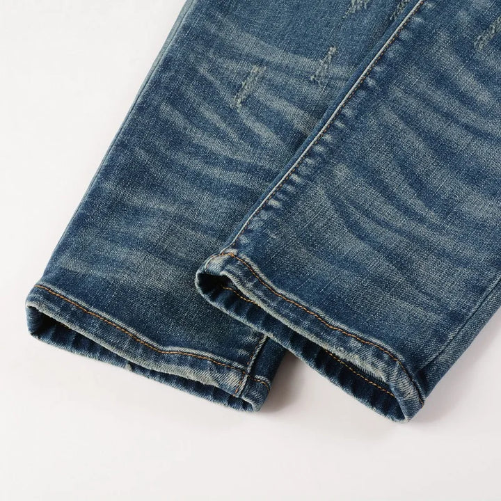 Smart Holes Ripped Denim Jeans Pants