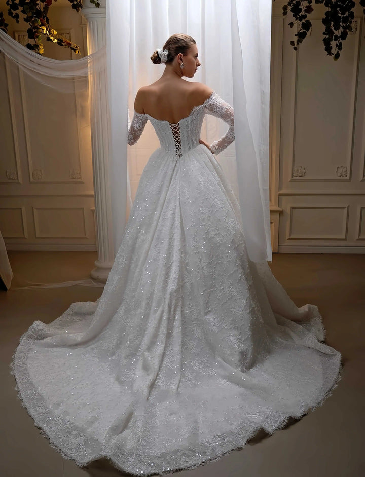 Sweet Off Shoulder Wedding Ball Gown