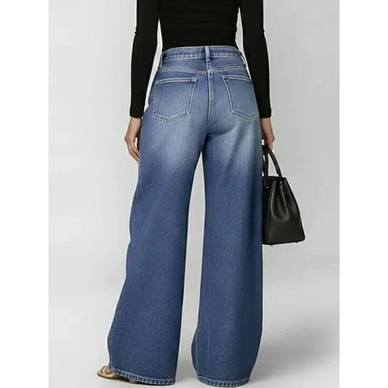 Stylish Hollow Out Loose Jeans