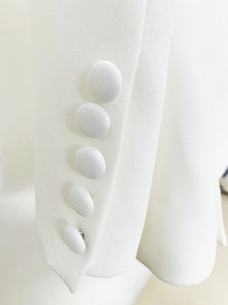 Lovely Single Button Diamonds Beaded Blazer