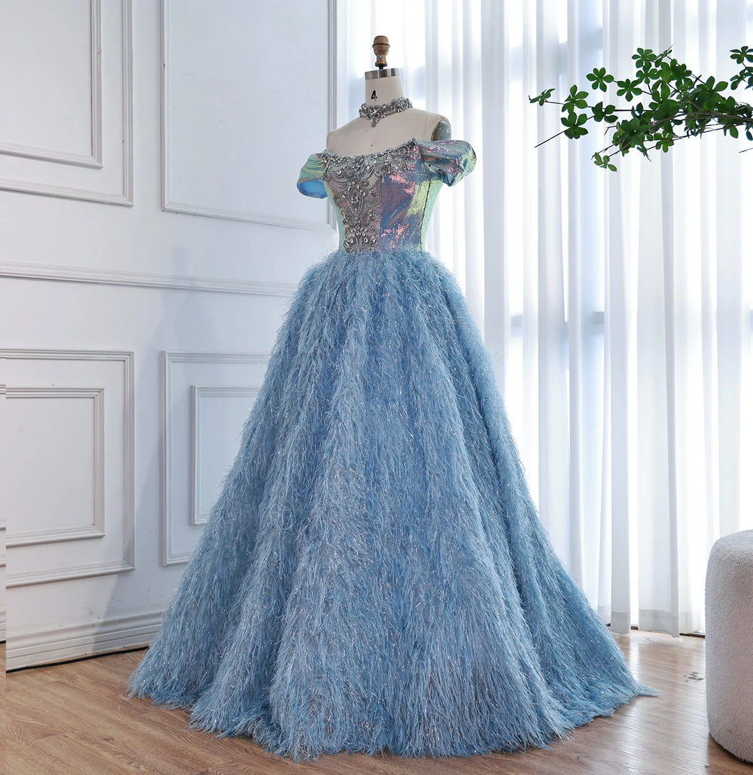 Elegant Beaded A-Line Evening Dress