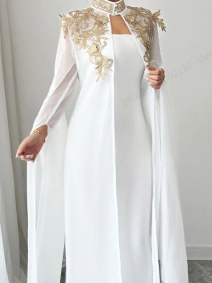 Refined Embroidery Two Piece Jalabiya Set
