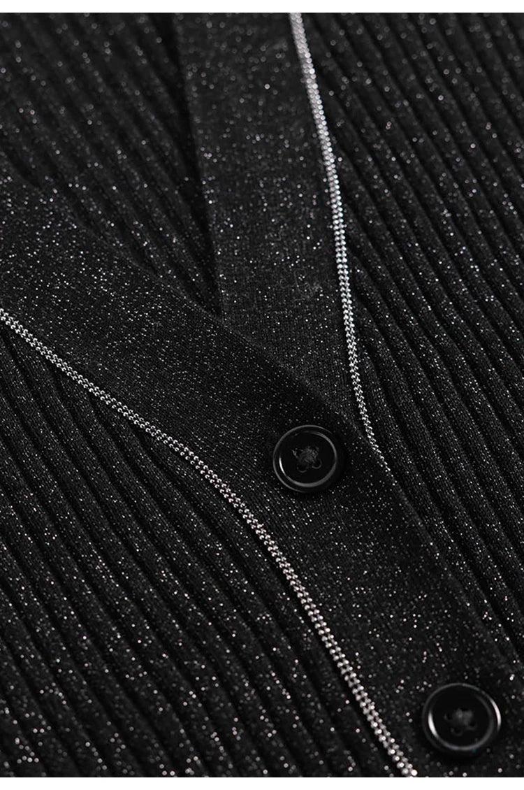 Stylish Ribbed Button-Front Cardigan