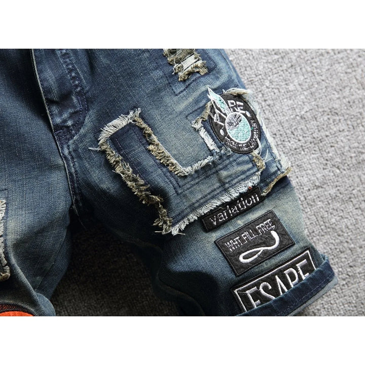 Modern Printed Loose Denim Shorts