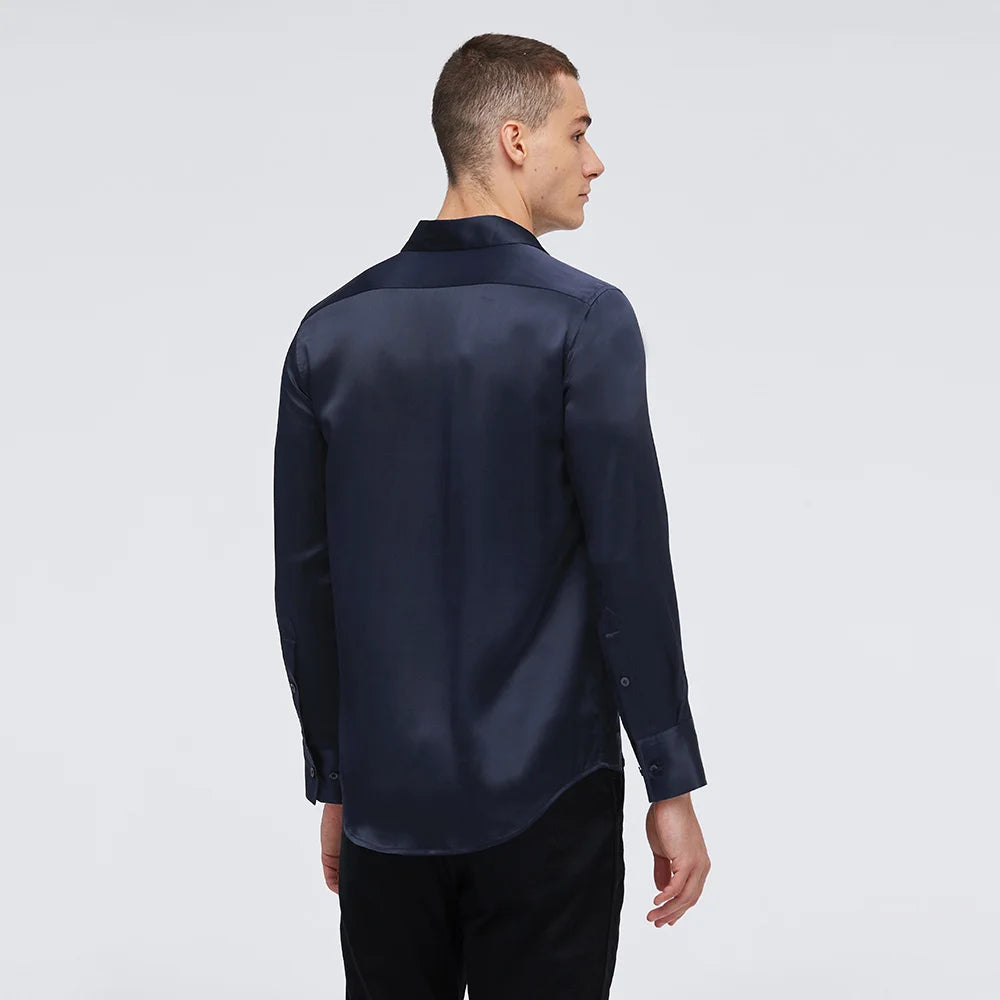 Versatile Long Sleeve Silk Shirt