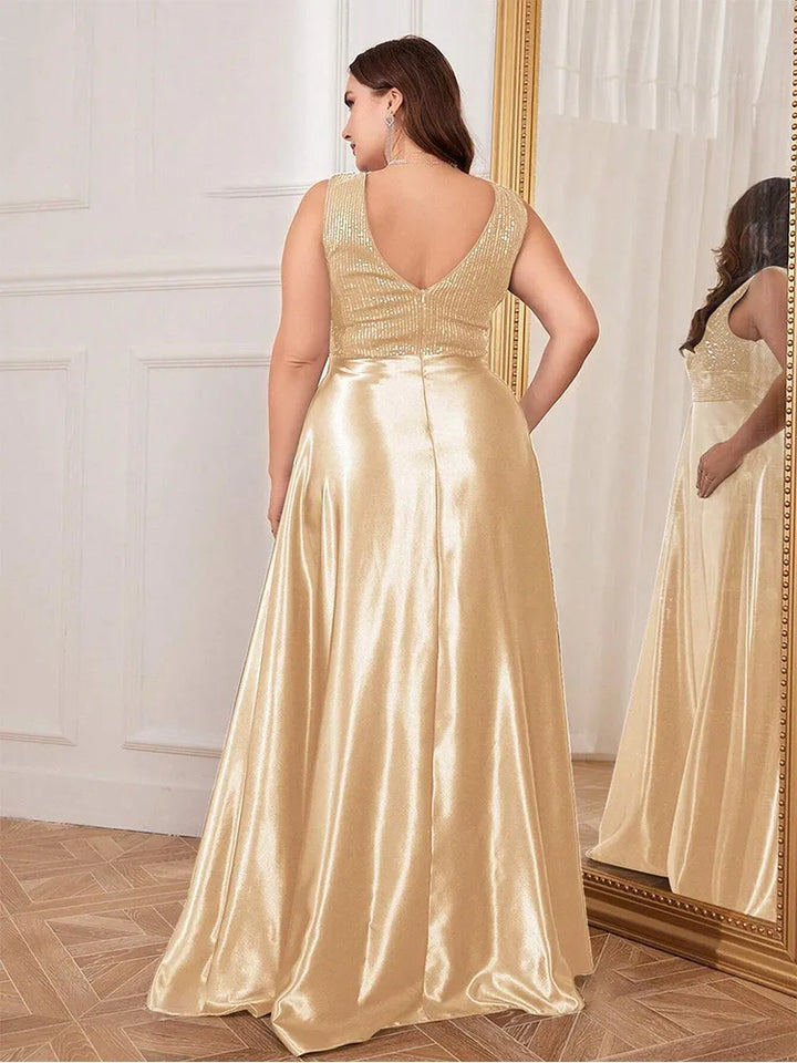 Stunning Sparkling Satin Prom Gown