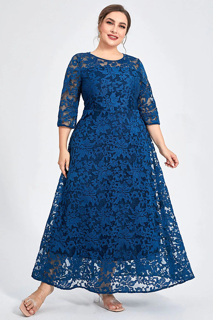 Sweet Flocking Double Layer Maxi Dress