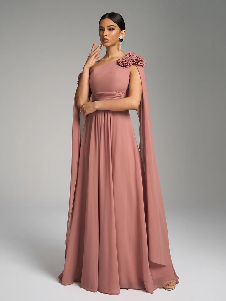 Beautiful Long Draped Chiffon Dress