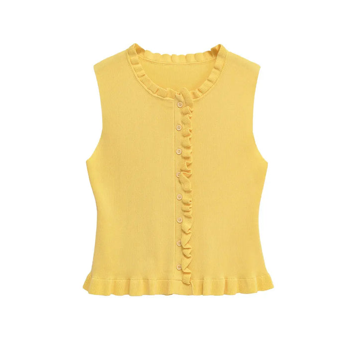 Stylish Soft Ruffled Knitted Vest