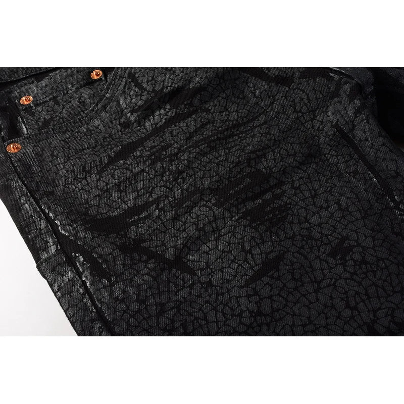 Edgy High Street Black Coated Jeans Pants