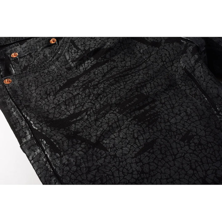 Edgy High Street Black Coated Jeans Pants