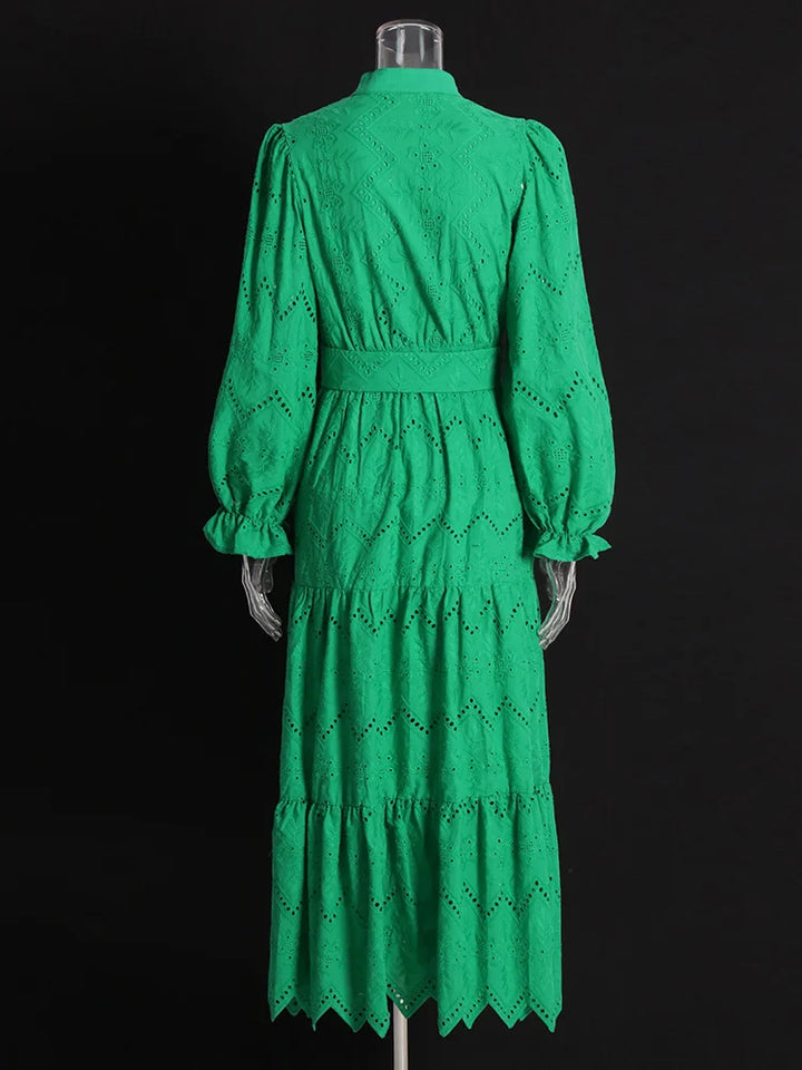 Lantern Sleeve Women's Midi Dress