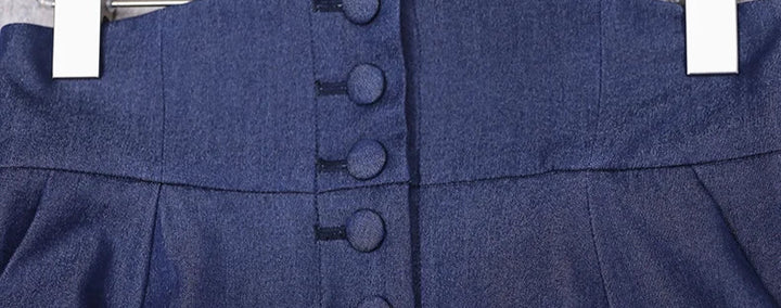 Loose Pockets Blue Jeans Skirt