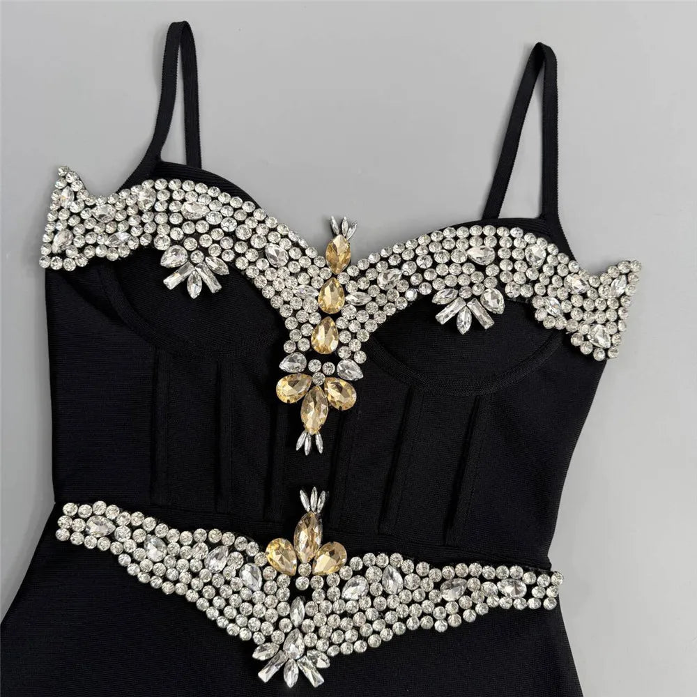 Elegant Beaded Maxi Party Dress