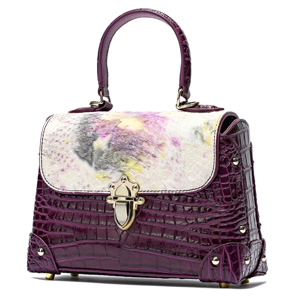 Embellished Leather Women's Tote Handbag