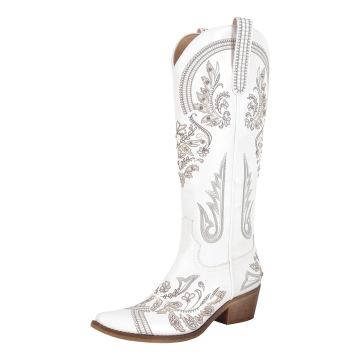 Pull-On Pointed Toe Western Long Boots