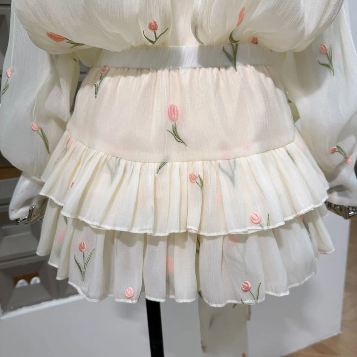 Sweet Embroidered Mini Party Dress