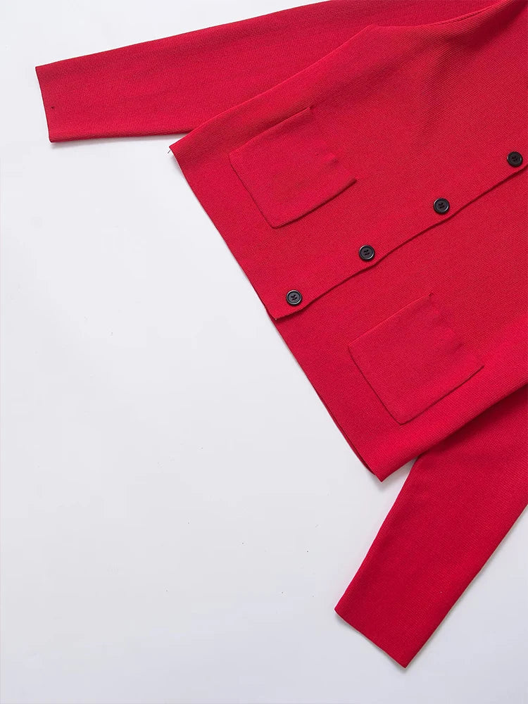 Elegant Lapel Knitted Warm Cardigan