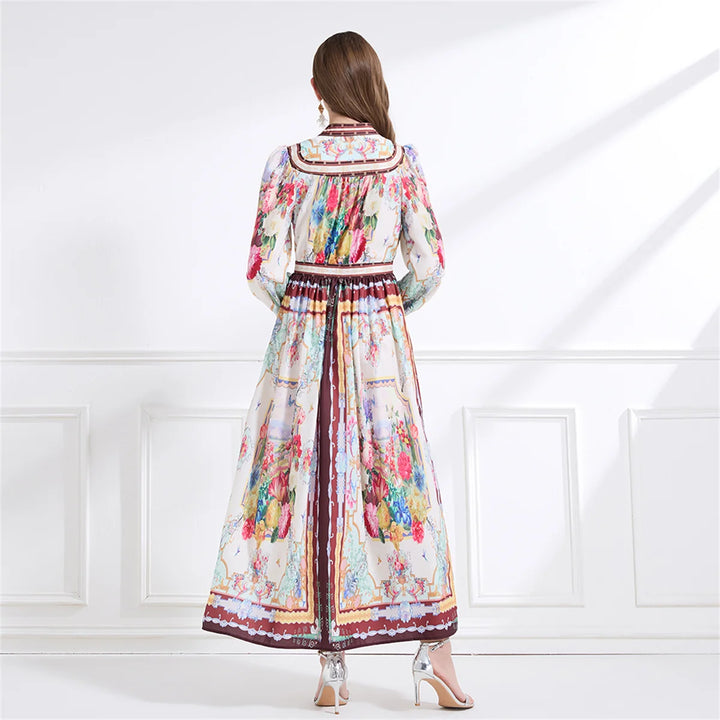 Single-breasted Boho Maxi Dress