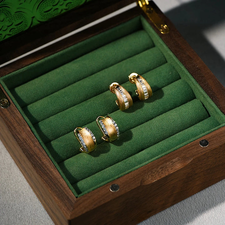Sparkling 18K Gold Plated Earrings