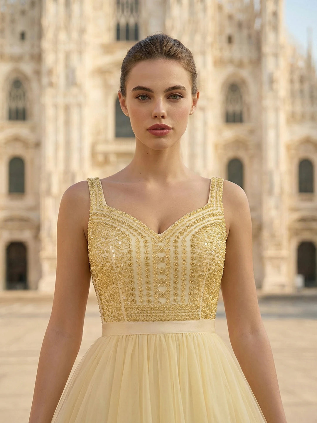 Sweet Tulle Beaded Formal Party Gown