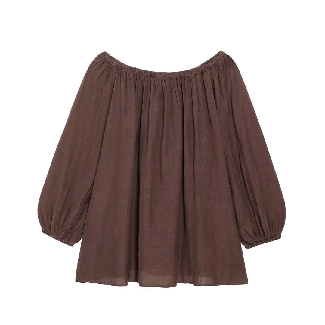 Sweet Minimalist Style Long-Sleeve Top