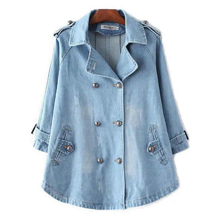 Stylish Double Breasted Denim Jacket