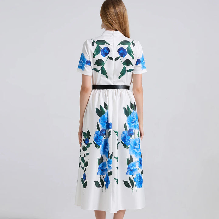 Modern Stand Collar Holiday Dress