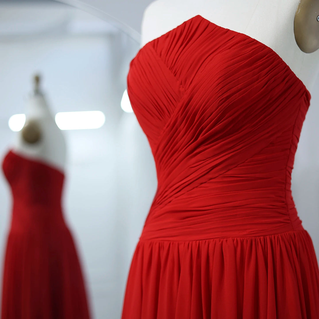 Lovely High Side Slit Evening Party Dress