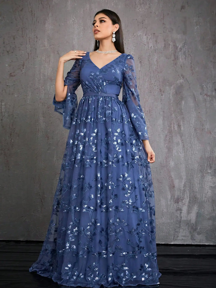 High-End Sequined Party Gown