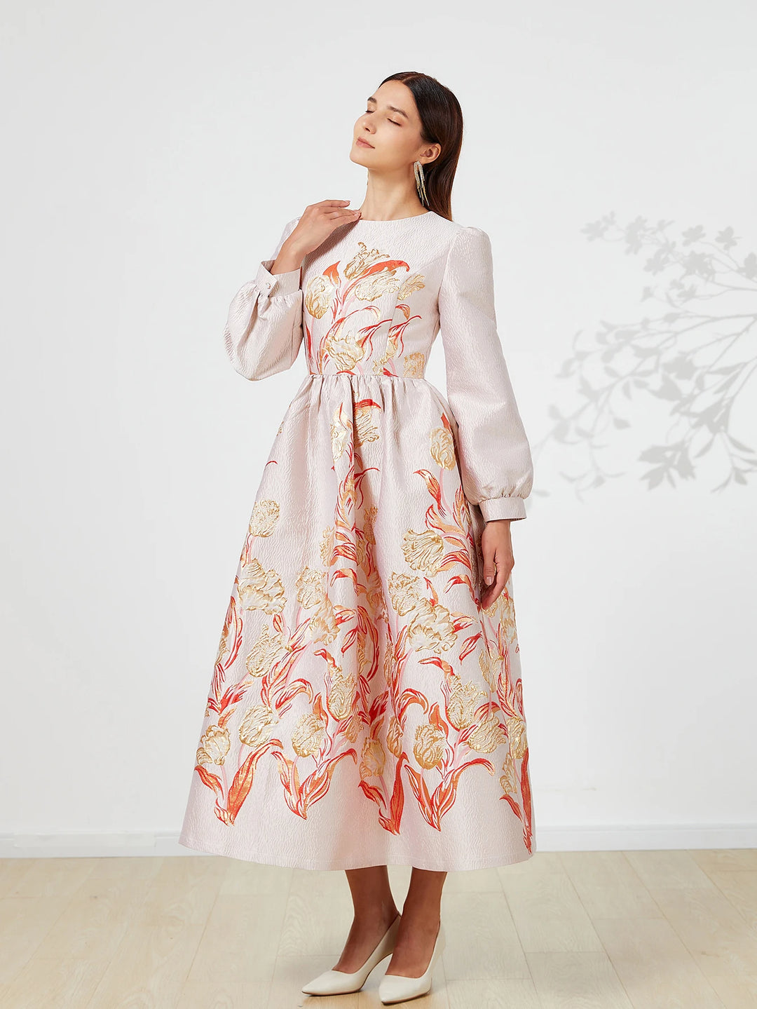 Sweet Round-neck Floral Party Dress