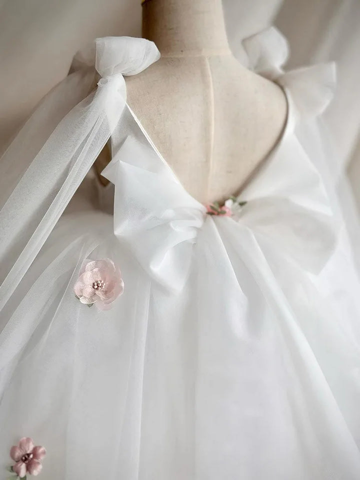 Mesh Fluffy Flower Girl's Formal Gown