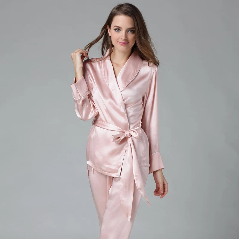 Comfortable Pure Momme Satin Silk Pajama Set