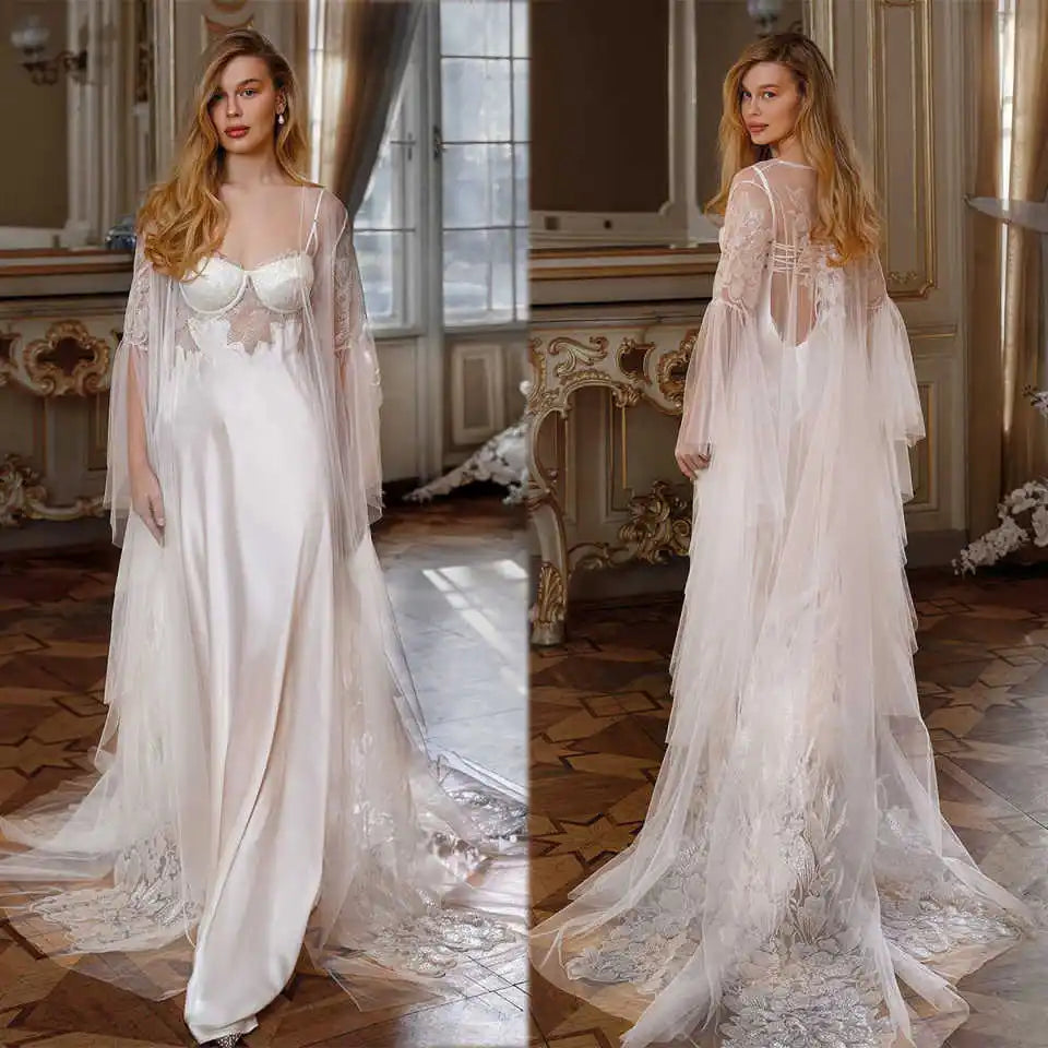 Graceful Appliques Bridal Nightgown