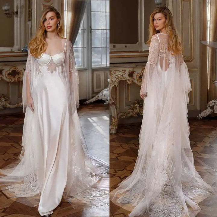 Graceful Appliques Bridal Nightgown