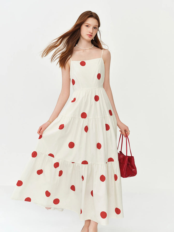 Sweet Polka Dots A-Line Long Dress