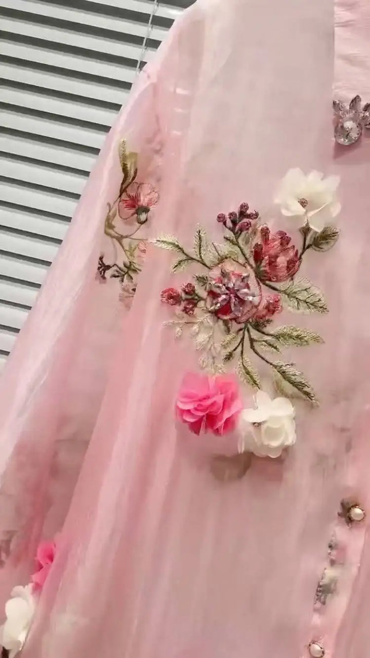 Diamonds Flowers Embroidered Blouse