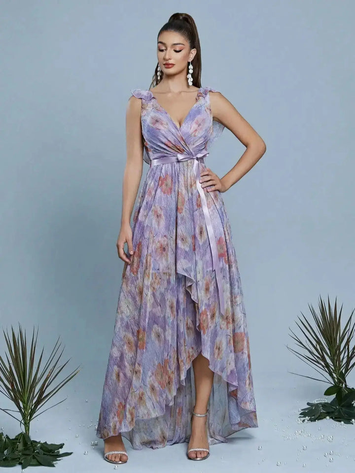 Stylish Asymmetrical Bow Party Dress