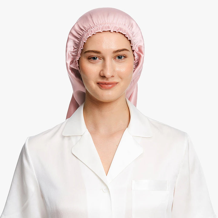 Elegant Long Silk Bonnet