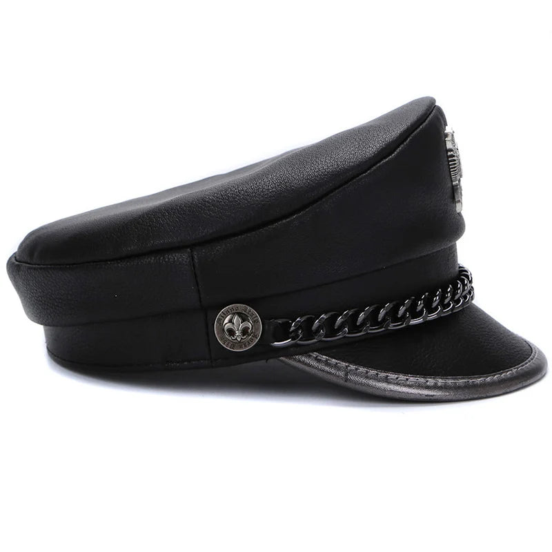 Classic Motorcycle Punk Style Navy Hat