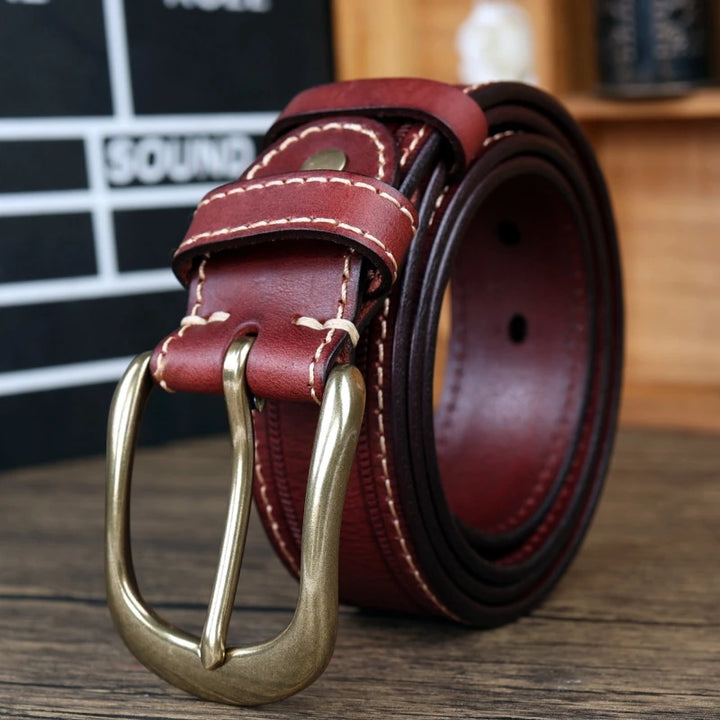 Refined Top Layer Cowhide Leather Belt